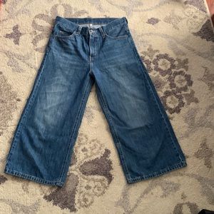 Wide leg ankle jeans